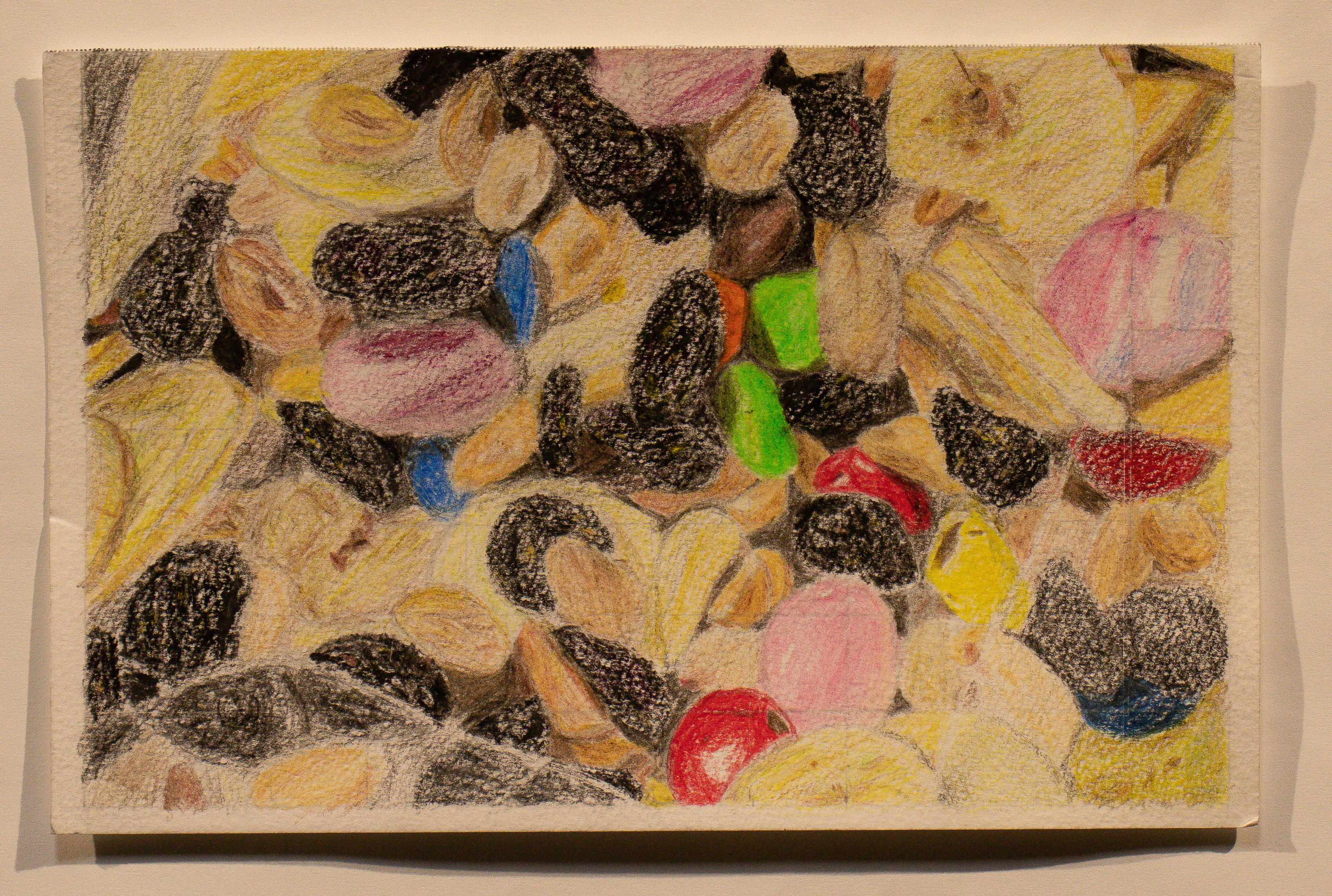 color pencil drawing of trail mix