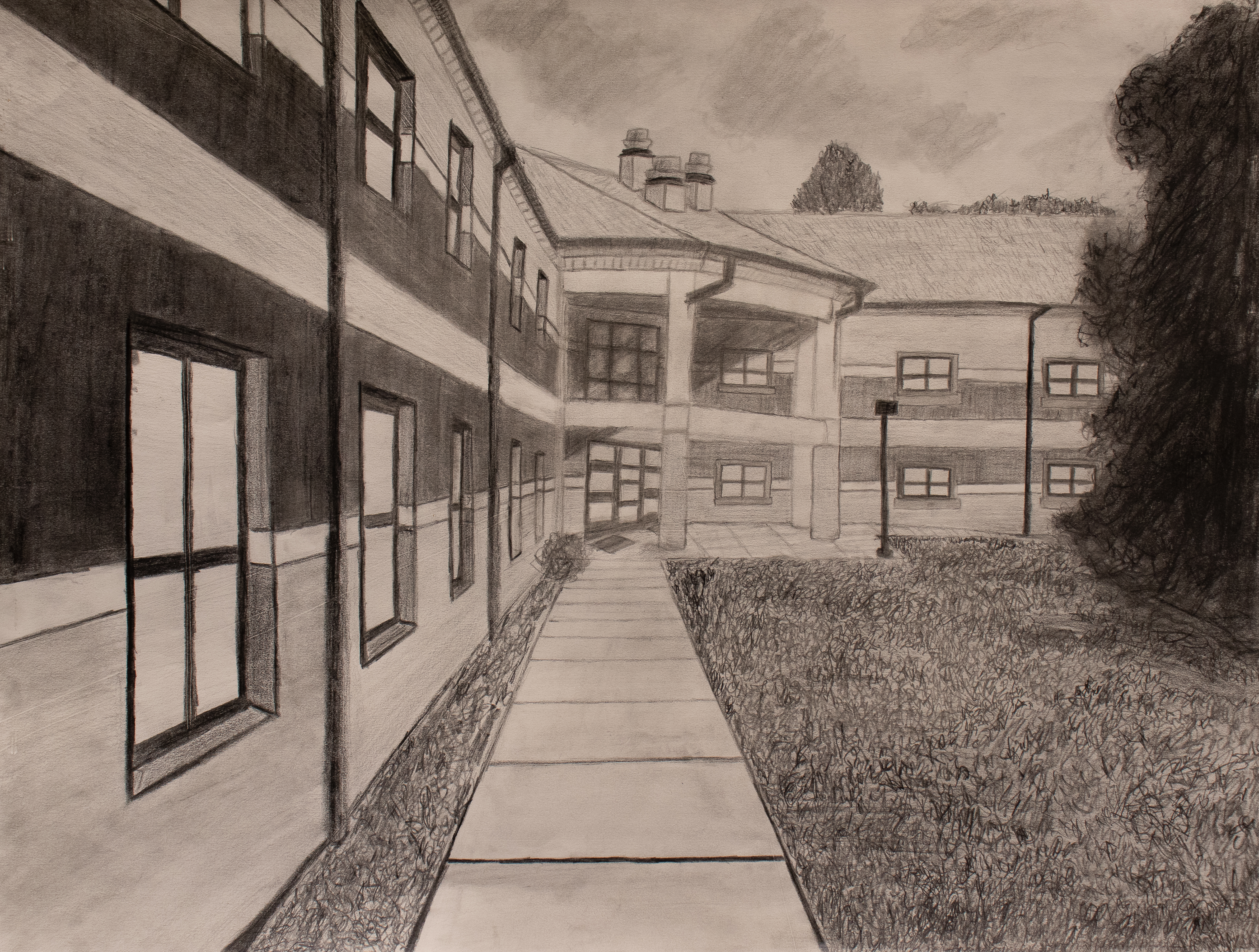 drawing outside building