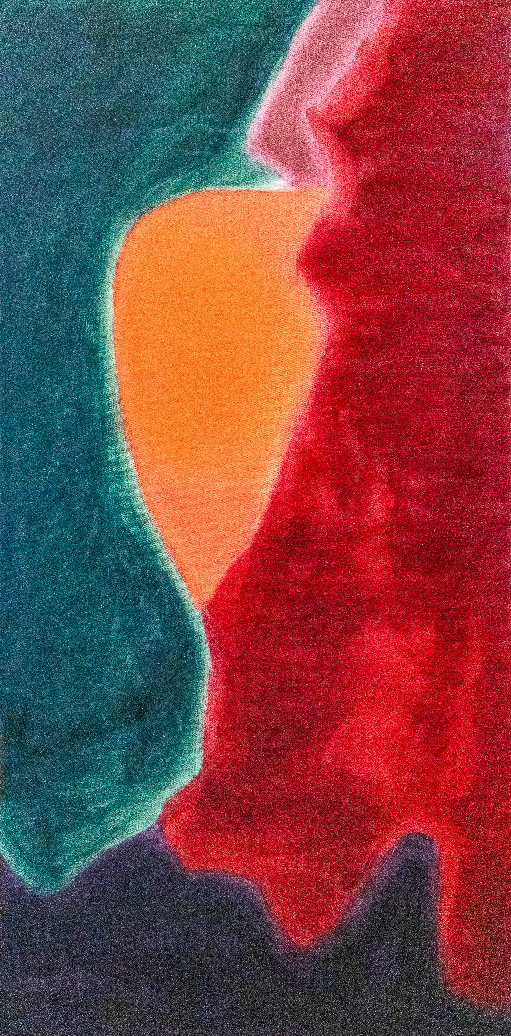 green and red oil painting