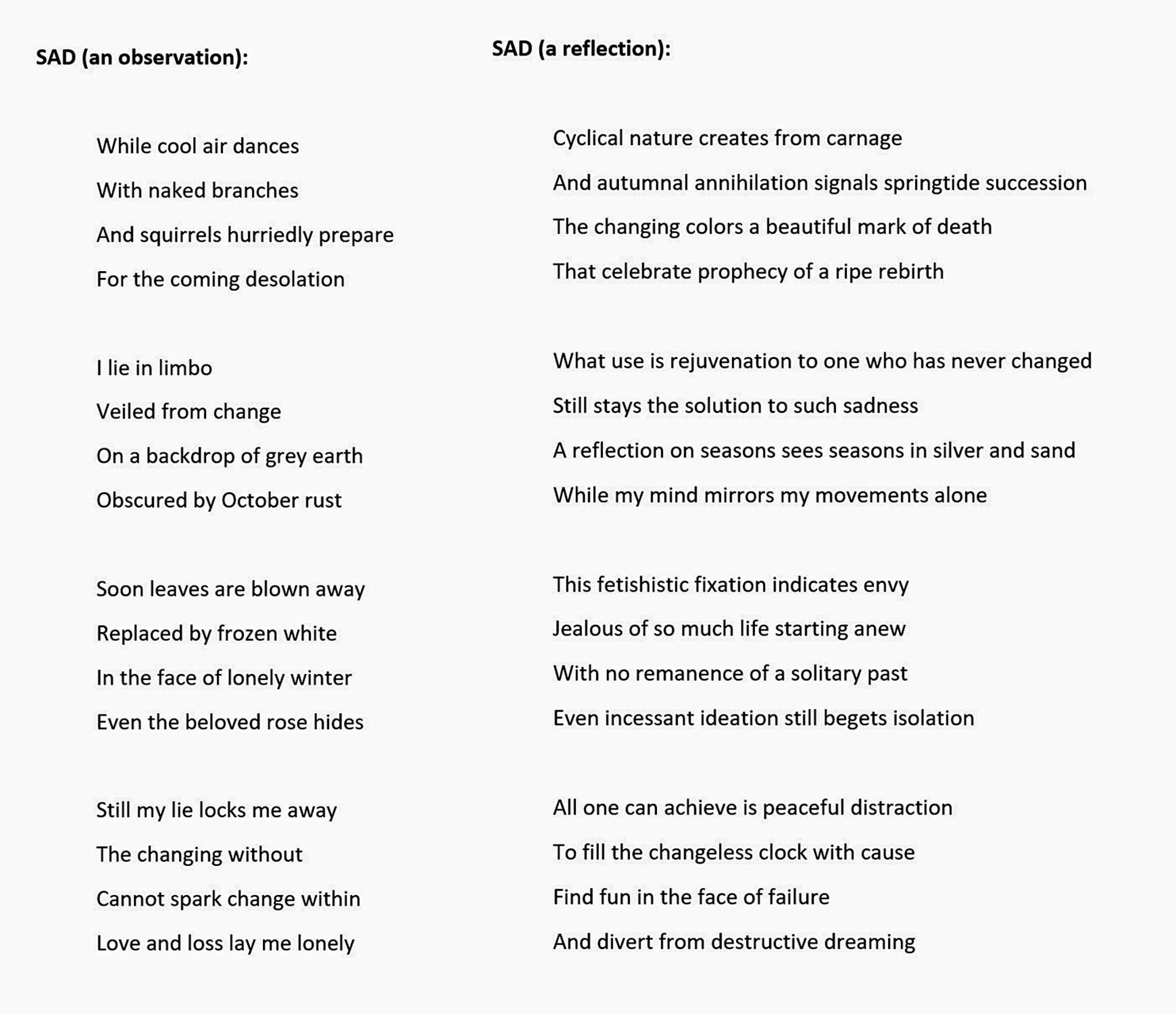 poetry about seasons and feelings