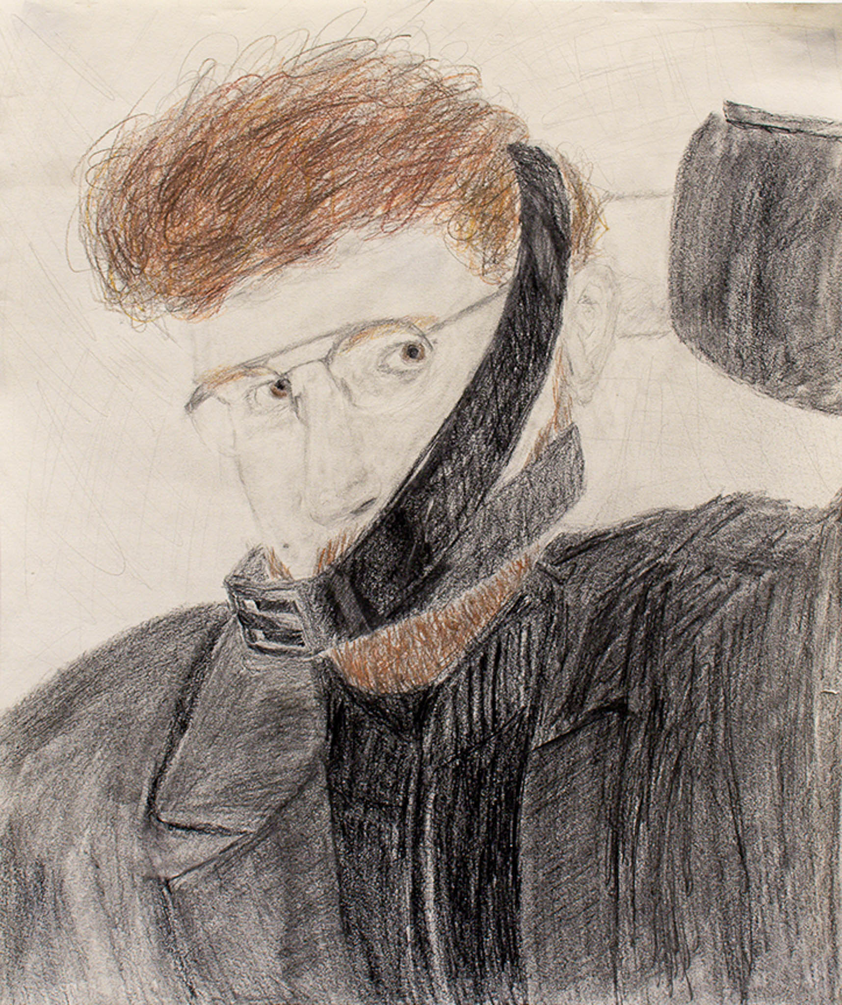 drawing of bryce with a belt on face